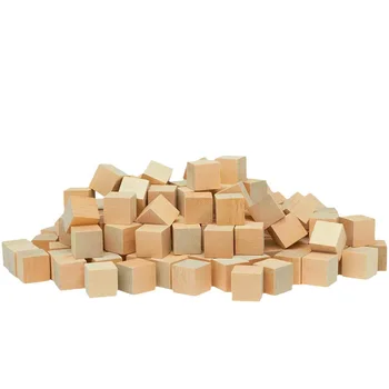 50шт квадратни дървени мъниста, градивен елемент, лесна за гладене, модел играчки, строителни изделия от дърво, развиване на изделия за дома