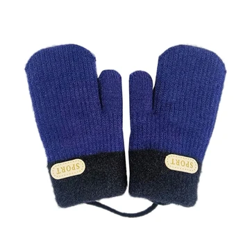 Еластичен детски ръкавици Мультяшные зимни ръкавици без пръсти с подвешиванием на врата Ръкавици за момчета и момичета QX2D