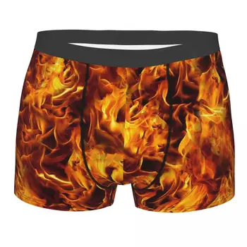 Гащи с шарките на огън и пламък, мъжки бикини, мъжко бельо, удобни къси панталони, гащи-боксерки