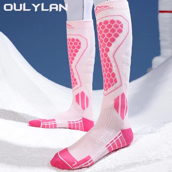 Професионални ски чорапи Oulylan Зимни улични вълнени топли спортни чорапи със защита от навяхвания под налягане, туристически чорапи за сноуборд
