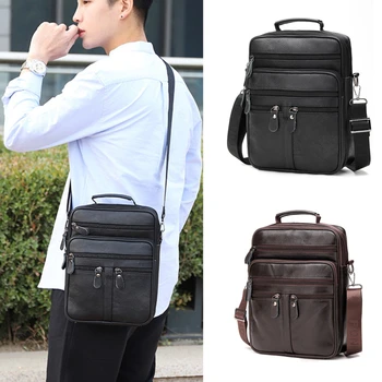 Мъжка кожена чанта на рамото, многофункционална чанта за мобилен телефон, чанта за тяло от изкуствена кожа, мъжки нагрудная чанта, чанта през рамо