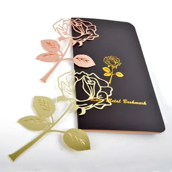 Луксозни метални маркери с цветя, рози и поздравителни картички, Канцеларски материали, отметки за книги