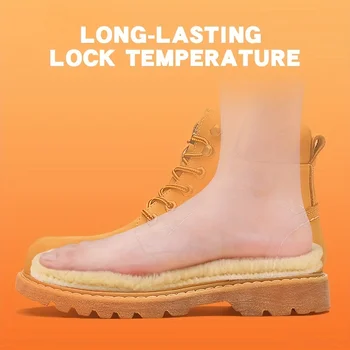 Топлинни стелки за обувки - Зимни обувки от изкуствена вълна, поставяне на топло - Дишаща подметка с подгряване за мъже и жени, зима