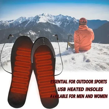 Обувные стелки с USB нагряване за краката, топло подложка за чорапи, електрически нагревающиеся стелки, миещи топли термостельки за мъже и жени