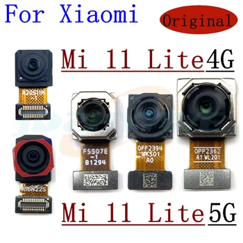 Оригинална предна камера за обратно виждане за Xiaomi Mi11 Mi 11 Lite 5G и 4G Модул предна селфи задната част на основната камера Гъвкав кабел, Резервни части