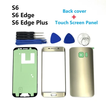 За Samsung Galaxy S6 Edge G925 S6 G920 S6 + Plus G928 Размерът На Тъчпада Външен Обектив + Задния Капак На Отделението За Батерията Задната Със Стъклен Капак На Корпуса