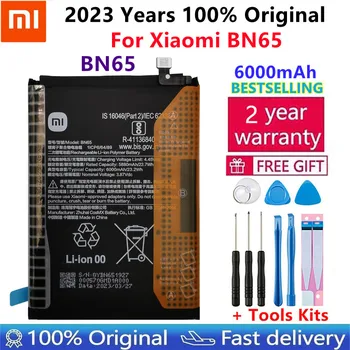 100% Оригинална Нова висококачествена работа на смени батерията BN65 за перезаряжаемого телефон Xiaomi BN65 с батерията с капацитет 6000 mah Bateria