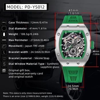 2023 Нов дизайн на PAGANI 41 ММ Мъжки кварцов часовник Механизъм VH88 Сапфирен Кристал от Неръждаема Стомана 50 м Водоустойчив Часовник PDYS012