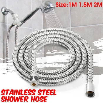 гъвкав маркуч за душ с дължина 1 м / 1.5 м / 2 м G1 / 2 инча, водопроводни маркучи, хромирана тръба на душа в банята от неръждаема стомана