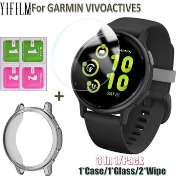 Протектор на екрана + калъф за smart гривната на Garmin, рамка за часовници на GARMIN VIVOACTIVE5, Разменени bezel, покриване на Vivoactive 5