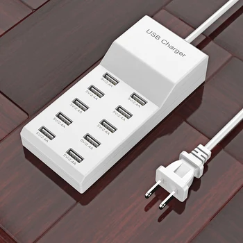 Високоскоростен 10 Порта 5V USB Hub AC Charger Strip Adapter Лаптоп USB-Адаптер за Домашния Офис Пътуване Стенно Зарядно Устройство EU Plug