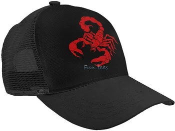 Червени и черни дамски, мъжки шапки Скорпионите, унисекс, бейзболна шапка, мрежести шапки