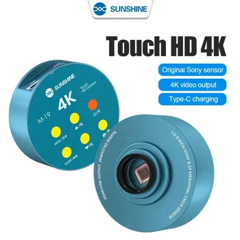 Е-камера SUNSHINE M-19, Тринокулярный Микроскоп, Камера на Промишлен клас HD, 4K, 30 кадъра в секунда, Поддръжка на чип За Sony фото/видео