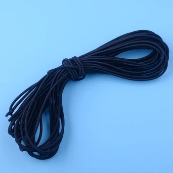Нов Черен Траен Еластичен Колан Rope10M x 3 мм Bungee Shock Cord Тежкотоварни Еластичен Кабел за употреба на Открито