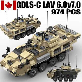 WW2 Канада Военен GDLS-C LAV 6.0v7.0 Бтр Строителни блокове WW1 Фигурки на Войници от Армията на Танк Оръжие Тухли, Играчки, Подаръци