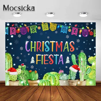 На фона на Коледна фиеста Mocsicka, на фона на Мексиканската партита, Кактус, Мексико, фон за снимки, Подпори за щанд, бижута, банер