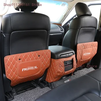 Подходящ за Nissan Patrol Y62 2012-2019 Противоударная тампон за седалки на Nissan Patrol Y62 Кожен защитен калъф за задна седалка