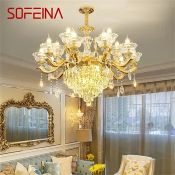 Модерен полилей SOFEINA, златна Луксозна свещ, Окачена лампа, led кристални осветителни тела за дома, хол, спалня