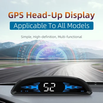 Централният дисплей Автомобилен Hud GPS за измерване на Скоростта Бордови компютър Умни Цифров часовник Будилник Автомобилен Аксесоар Електроника
