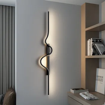 Модерен алуминиев стенен лампа за спални, прикроватной нощни шкафчета, всекидневна декор, led, с монтиран на стената лампа с геометрична линия, led, с монтиран на стената лампа