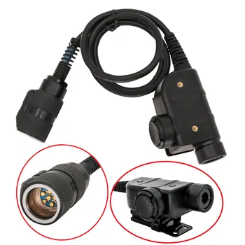 Адаптер за тактически слушалки 6-пинов SILYNX ПР с черна глава, който е съвместим със слушалки COMTAC SORDIN за преносими радиостанции AN / PRC 152 148.