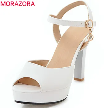 MORAZORA / 2022, ново записване, дамски сандали, модни скъпа лятна обувки, розови вечерни сватбени обувки, големи размери 34-47, дамски обувки на висок ток
