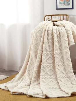 Шерп-каре за мека мебел, мека уютно одеало за легло с ворсистым дрямка, гъст топло одеяло на всички сезони на годината