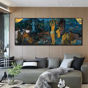 Изкуството за декориране на дома Известната картина на Полето на Гоген Стенни рисунки, Живопис върху платно, Постери и щампи за всекидневна декор