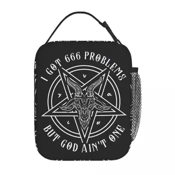 Сатанински козел Бафомет Продукт Изолирано чанта за обяд за пикник Дявол и Сатана Чанта за съхранение на продукти Преносим хладилник Минерални обяд кутии