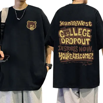 Тениска Kanye West College Dropout, Мъжки дрехи, Реколта риза в стил Хип-хоп, Модерни Ежедневни тениски Оверсайз Harajuku, Градинска облекло