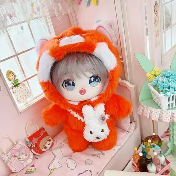 Скъпа 20-см Корея кукла-идол Плюшен играчка Облекло Меко животно Orange Панда твърди дрехи, Кукли, Дрехи, Детски играчки, Подаръци, Кукли