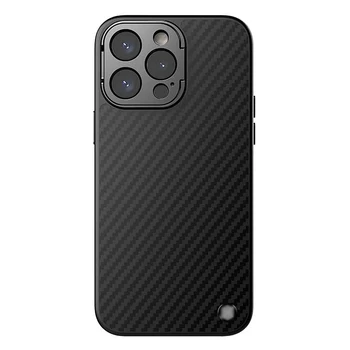 Калъф за iPhone 15Pro Max/15 Pro с метална стойка за обектива на камерата, магнитна капачка телефон с текстура от въглеродни влакна