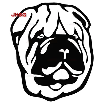 Дизайн на муцуната анимационен кучета Автомобилни стикери Аксесоари за външността на автомобила, подходящи за украса на преносим компютър на стената на камион | Черен | Златен