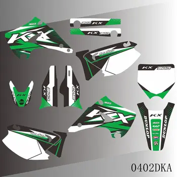 Графични етикети Фон За Етикети Kawasaki KX125 KX250 KX 125 250 2003 2004 2005 2006 2007 2008 2009 2010 2011 2012 2013