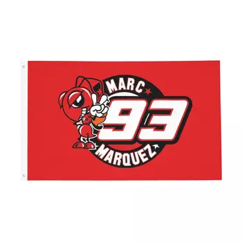Флаг на Мравката Състезания Двупосочен Закрит и Открит Банер Marquez Motorcycle Racing Game 93 2 Люверса Декор на Стените в Дома стая в Общежитието на 3x5 ФУТА