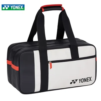 YONEX Висококачествена И Здрава Спортна чанта За Ракети За Бадминтон, Спортна Тенис чанта от Изкуствена кожа, Набор от Ракети с Голям Капацитет от 2 части, Унисекс