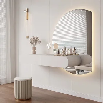 Тоалетка Модерен минималистичен скрин за спалня, стенно огледало за грим, комбинация