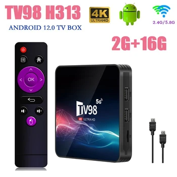 ТЕЛЕВИЗИОННА конзола TV98 2G + 16G 2,4 G 5G Wifi Allwinner H313 4Kx2K Android 12 Телеприставка мултимедиен плейър TV98