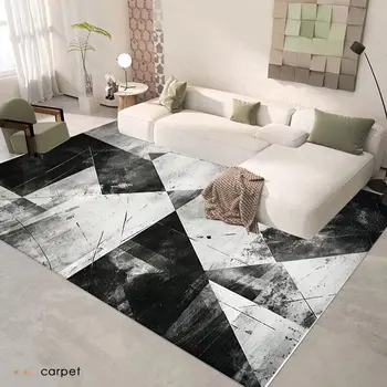 Модерен съвременен геометричен килим за хол, Нескользящий Мека цветна подложка за спални, абстрактен мат масички 러그
