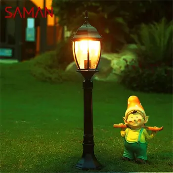 Улично осветително SAMAN за косене на тревата в ретро стил, градински светлини, led Водоустойчива IP65, домашен декоративна лампа за двора
