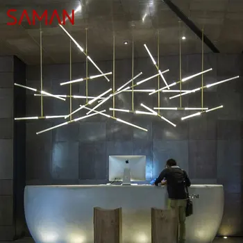 SAMAN Nordic Подвесное Осветление LED Модерна и Креативна Персонални Художествена Полилей Декор За Дома на Хотела-Часова Рецепция