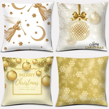 Подарък възглавница от серията Gold Christmas Decoration за домашния Офис, Спални, мека мебел, автомобили, своята практика