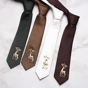 Марка Sitonjwly Класически мъжки вратовръзки за жените, обикновен коледни Вратовръзки, бизнес вратовръзки с участието на животни Лосове, Тънък сватбен вратовръзка