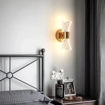 Скандинавски модерен стенен лампа за помещения с осветление, интериорен Дизайн, скоба за стената, Декоративни акрилни led монтиран на стената лампа, за Нагоре и надолу