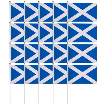20 Бр Шотландски Който Да Се Вее Флаг За Парти Ръчни Знамена Банер Малък Домашен Декор Пластмасов Шотландски