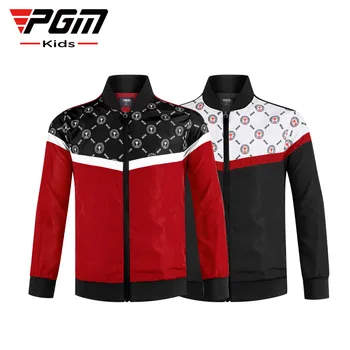 Детски дрехи за голф PGM, палто с дълги ръкави за момчета, удобна мода ветрозащитная топло спортно яке YF432 на Едро
