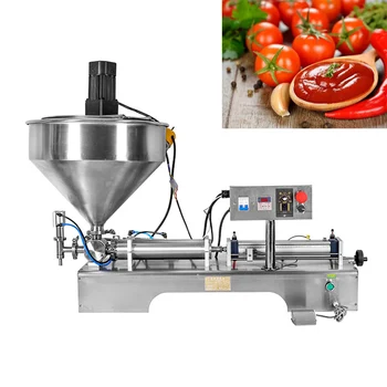 Полуавтоматична машина за бутилиране на концентрирана сиропного мед с една глава, машина за опаковане на фъстъчено масло, доматен сос и масло