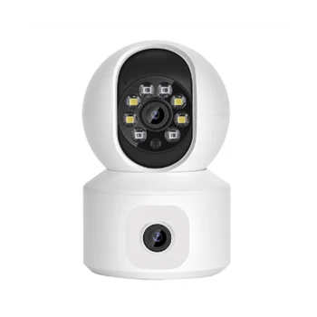 4-Мегапикселова камера, WiFi Камера с два екрана за Откриване на движение Двупосочна аудио 4-Мегапикселова мини PTZ IP камера за сигурност следи бебето US Plug