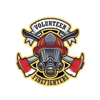 Креативен доброволец-пожарникар, винилови настилки, Драскотини, Цветни Автомобилни стикери, етикети броня, прозорци, каросерия, интериор на автомобила KK14 * 14 см