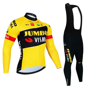 Мъжка велосипедна форма на JUMBO VISMA от джърси, летни комплекти с дълъг ръкав, панталони за краката 2024 година, облицовки, велосипедна дрехи, костюми Skinsuit